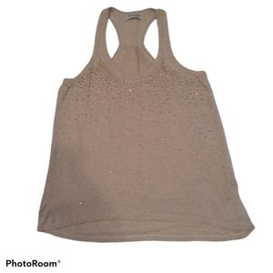 Michael Stars Racer Back Hi Lo Gold Sequined Tank
